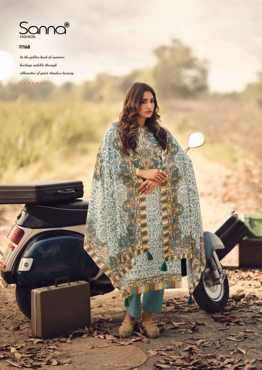 VEIL OF SUMMER By SANNA FASHION 11167 To 11172 Series Stylish Beautiful Colourful PURE COTTON Dresses At Wholesale Price